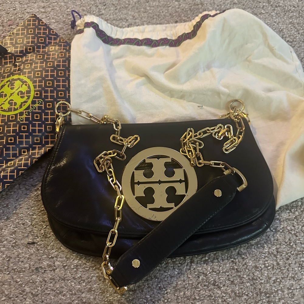 Tory Burch Black and Gold Purse - Picture 2 of 5